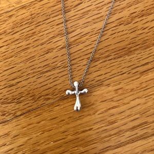 Tiffany Elsa Perretti sterling silver cross necklace